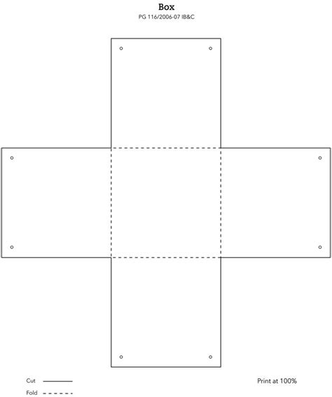 Template For A Square Box Treasure Box