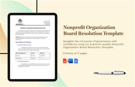 template for first nonprofit board meeting agenda