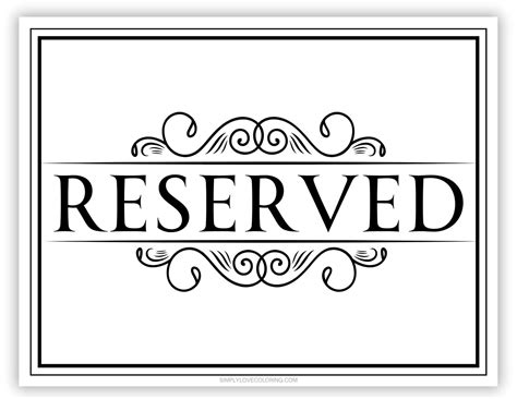 Template For Reserved Seating Signs