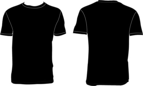 Template Hitam Polos  Blank Black T Shirt Front Back Hi Res - Template Hitam Polos