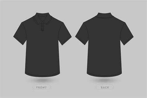 Template Kaos Polos Hitam  Polo Shirt Mockup Vector Art Icons And Graphics - Template Kaos Polos Hitam