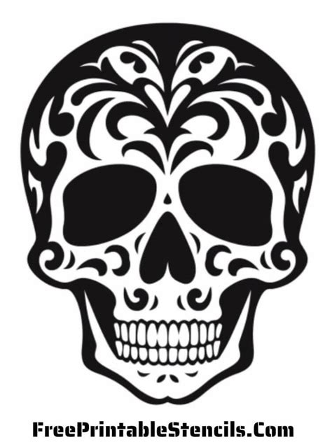Template Printable Sugar Skull Stencil