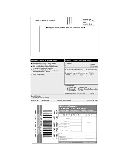 Template To Print Ps Form 3811