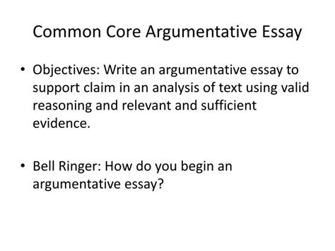 Read Online Template For Common Core Argumentative Essay 