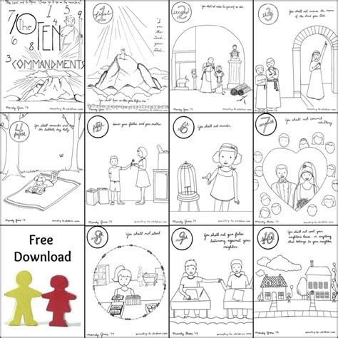 Ten Commandments Coloring Sheets