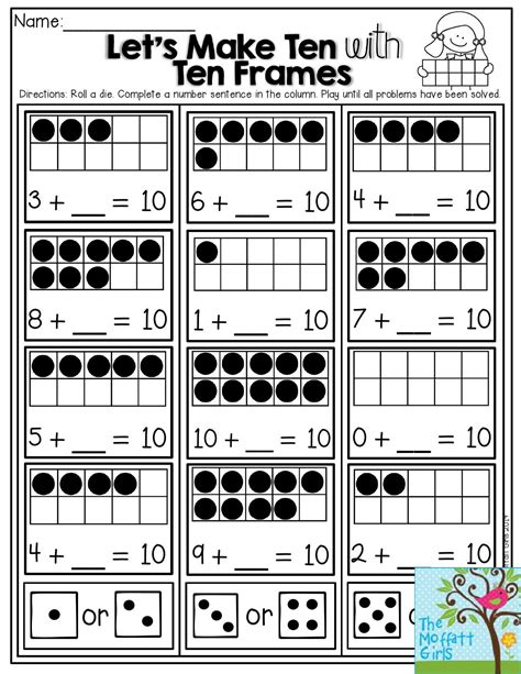Ten Frame Addition To 10 Worksheets Planes Amp Ten Frames Kindergarten Worksheets - Ten Frames Kindergarten Worksheets
