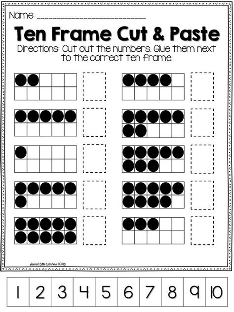 Ten Frames Math Activities For Kindergarten And 1st Kindergarten Frame - Kindergarten Frame