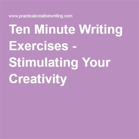 Ten Minute Writing Exercises Quick And Easy Exercises Quick Writing Activity - Quick Writing Activity