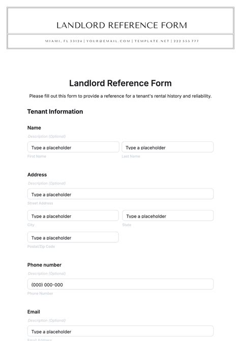 tenant reference form template