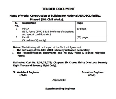 Read Tender Documents Template 
