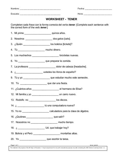 Tener Que Worksheet   Quiz Amp Worksheet Tener Que Infinitive In Spanish - Tener Que Worksheet