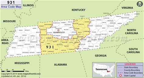 tennessee 931 area code