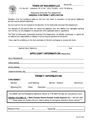 tennessee fire permit