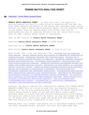 tennis match analysis sheet