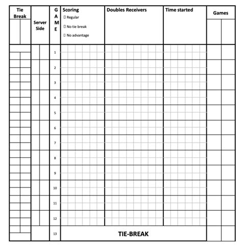 tennis score sheets