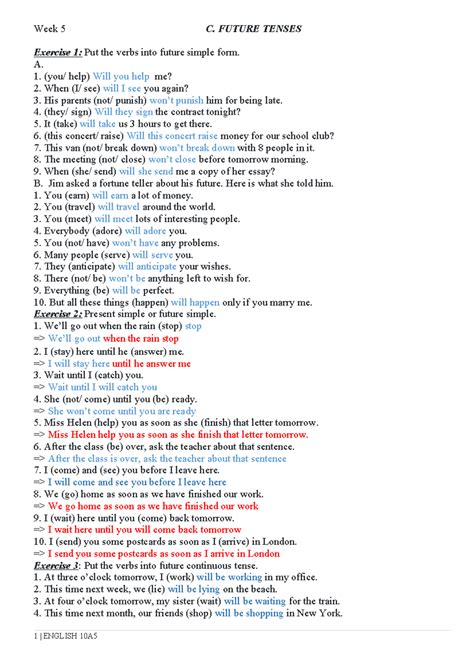 Tenses Class 10