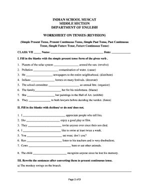 Tenses Worksheet For Class 7 Ncert Guides Com Tense Agreement Worksheet - Tense Agreement Worksheet