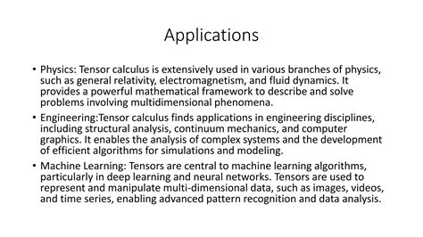 tensor calculus application