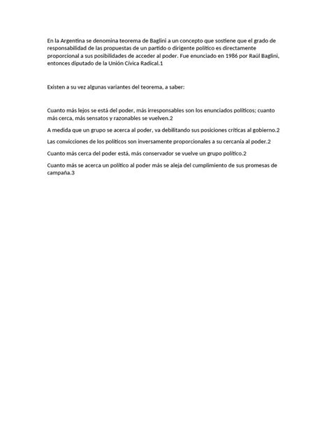 Teorema De Baglini