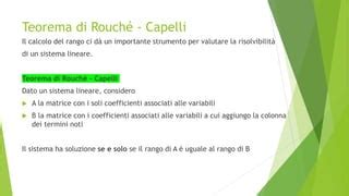 Teorema Rouche Capelli