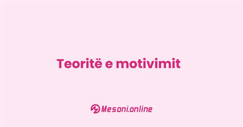 Teorite E Motivimit