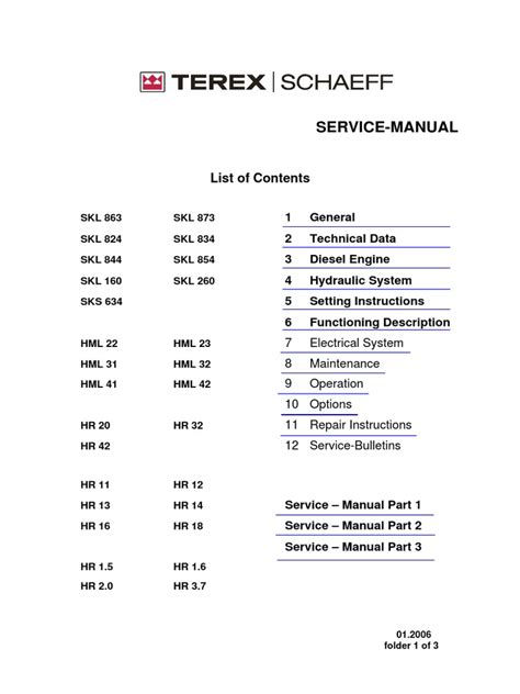 Read Terex Schaeff Hr Hml Skl Service Manual Ebicos 
