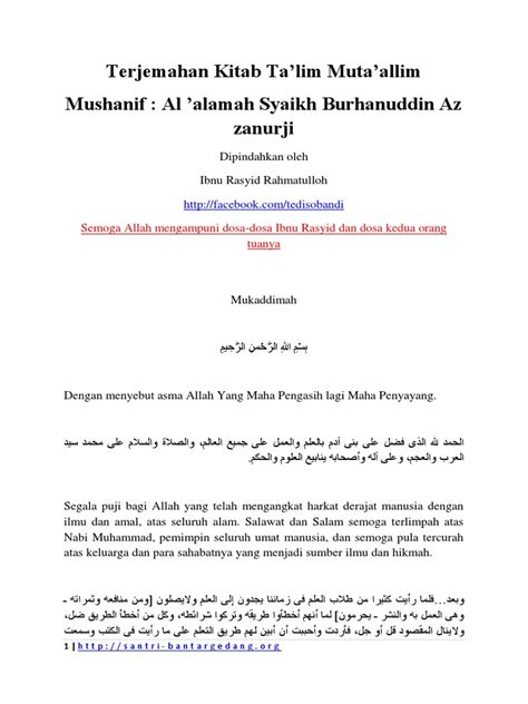 terjemahan talim mutaalim pdf
