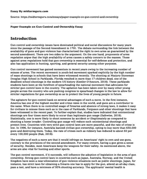 Download Term Paper Gun Control 
