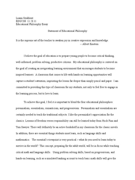 Download Term Papers Educational Philosophy 
