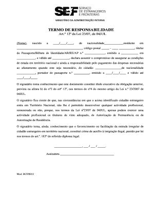 Termo De Responsabilidade Simples Word