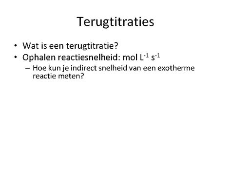 terugtitratie