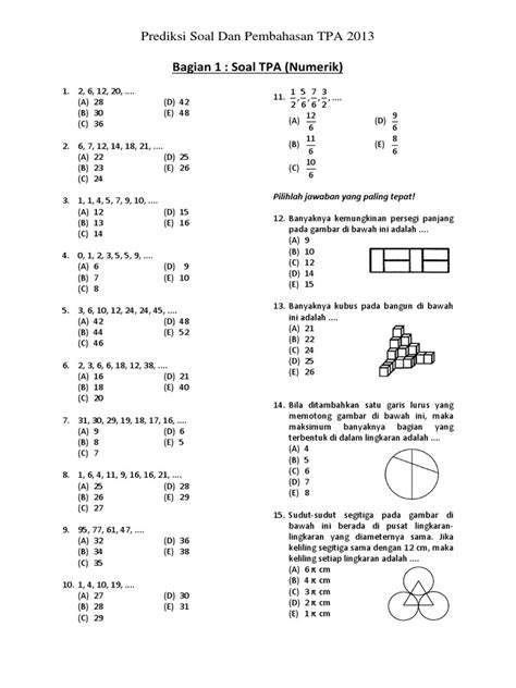 Tes Tpa Numerik