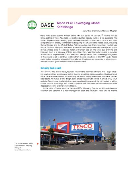 Tesco Goes Global Case Study