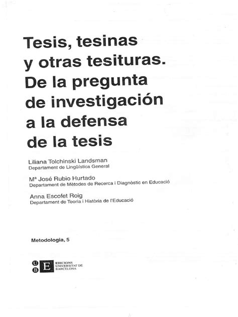 tesis tesinas y otras tesituras pdf