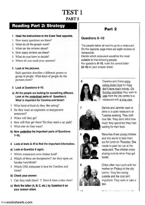 Test 1 Reading Part 2 Eli Publishing