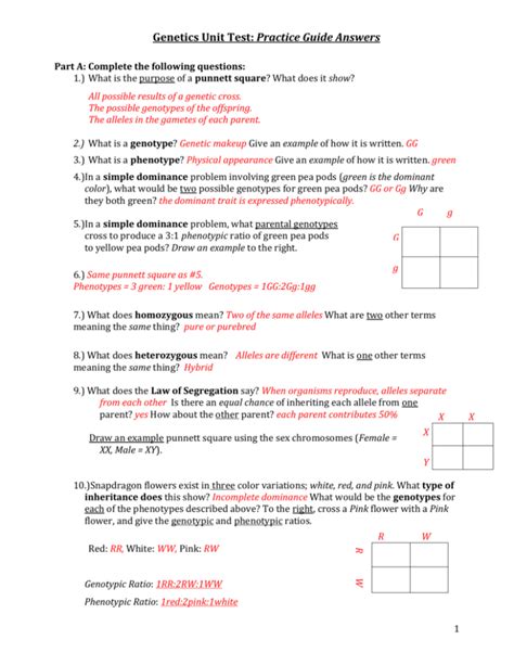 Test 10 Human Genetics Answers