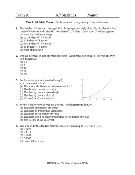 Test 15 2a Ap Statistics Answers