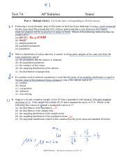 test 7a ap statistics answer key