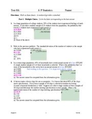 Test 8a A P Statistics Name Princeton Public