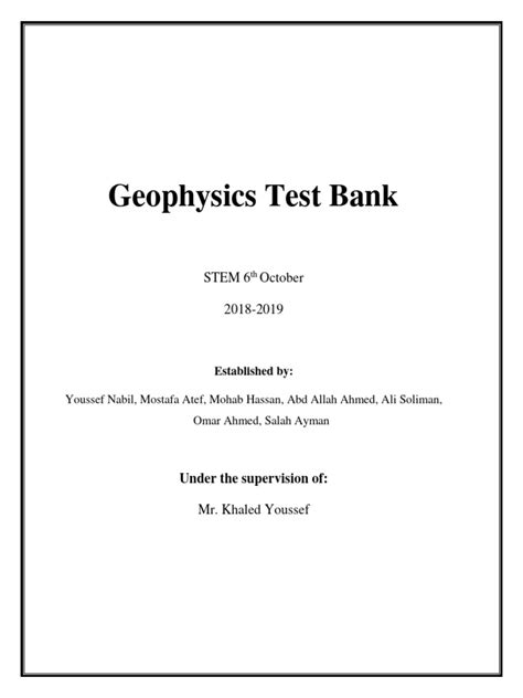 test bank applied geophysics