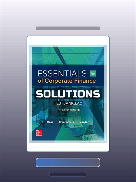 Test Bank Essentials Corporate Finance 8th Edition