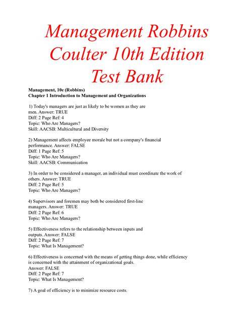 test bank management tenth edition