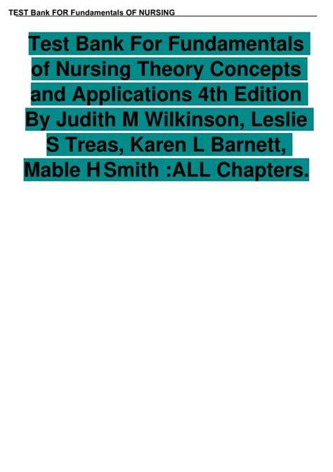 test bank nursing theory by parker