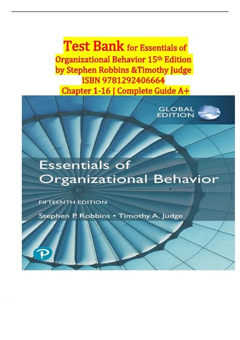 test bank organizational behavior 15th edition