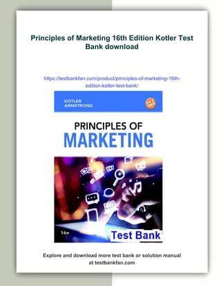test bank principles of marketing 14
