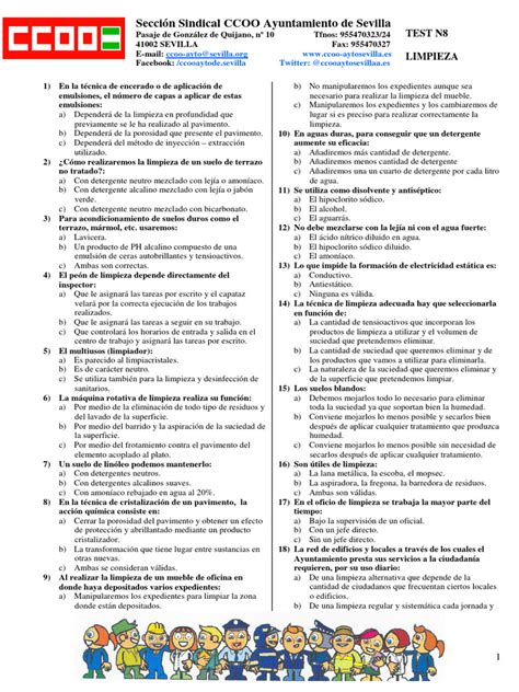 Test De Limpieza Con Soluciones