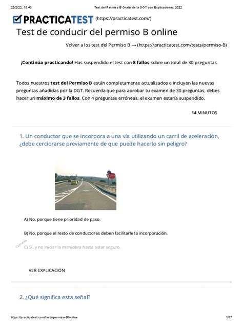 Test Dgt Permiso B Gratis