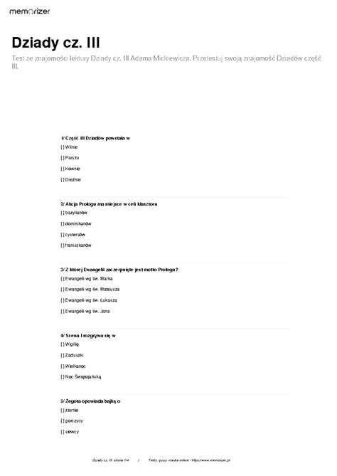 Test Dziady Część 3