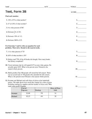 Test Form 3b Score Mr Mauri