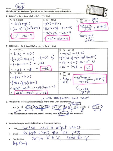 Test Form 6a Answer Key Trigonometry